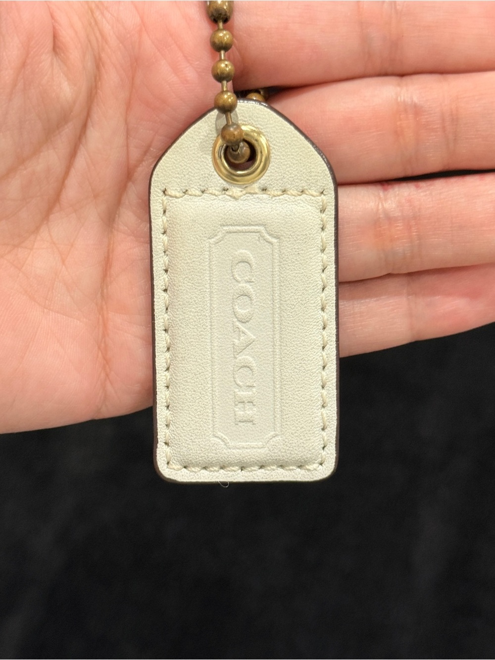 2.5" Medium Y2K Coach Leather Key Fob Bag Charm Keychain Hang Tag/Hangtag